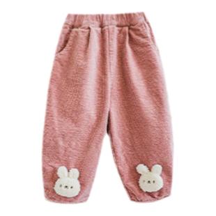 幼悠女童阔腿裤2025冬季卡通玩偶童装儿童韩版泡泡裤宝宝休闲裤子