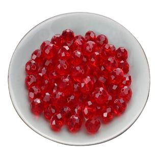 diy手工串珠4mm水晶扁珠子散珠散装手链编织配件材料车轮玻璃珠