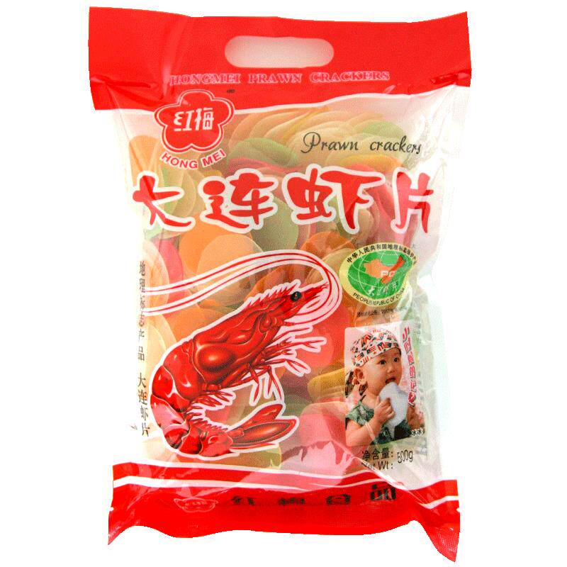 红梅大连虾片500克袋装自己油炸