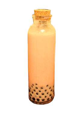 带盖奶茶杯透明玻璃瓶