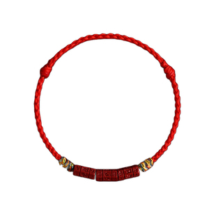 灵隐2026本命年红手绳六字真言朱砂手绳马年兔牛鼠脚链编织绳正品