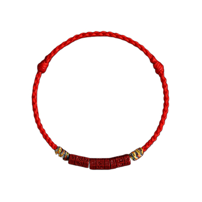 灵隐朱砂六字真言本命年手链