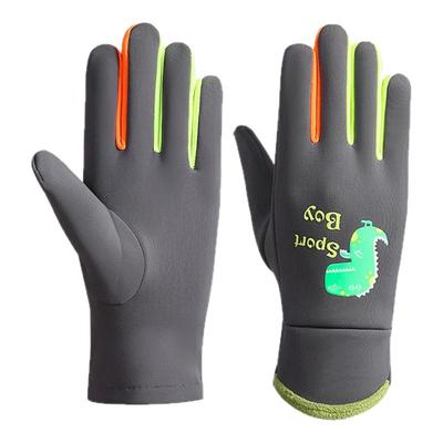 2025冬季新款保暖儿童手套小恐龙防滑五指户外运动防寒手套宝宝冬