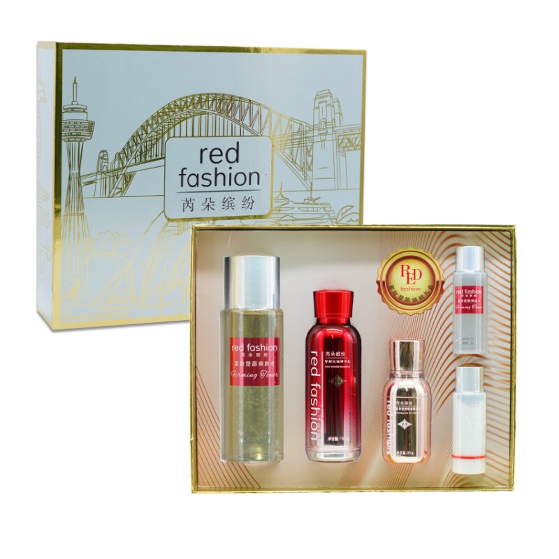 red fashion 芮朵缤纷紧致焕眸礼盒护肤套装爽肤水乳液眼部肌底液