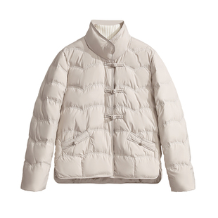 新中式妈妈冬装轻薄羽绒服2025新款中年女中老年洋气90绒短款外套