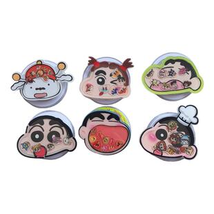 新款可爱厨师蜡笔小新摇摇乐手机磁吸气囊支架适用magsafe桌面ins