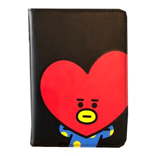 韩国BTS防弹少年团BT21黑色皮质护照夹长款护照套旅行机票证件包