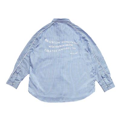 RADIUM方领长袖条纹印花衬衫