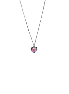 古着女生项链紫色爱心吊坠配饰品