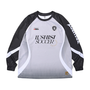 录士LUSHISI草根足球2.0足球风长袖吸湿速干街头投篮服t恤运动服