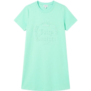 Juicy Couture橘滋连衣裙女26夏季新款立体压印宽松A字T恤中长裙