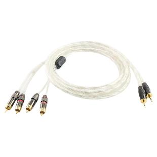 镀银音频线一分二3.5mm转双莲花rca插头手机功放音箱音响连接线