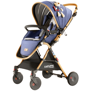 帕琦新生婴儿推车可坐可躺双向轻便高景观童车减震一键折叠婴儿车