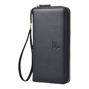 男士手包长款真皮质感拉链大容量可放手机荔枝纹商务卡包手拿皮夹