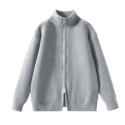 真维斯灰色针织开衫男款秋冬加厚