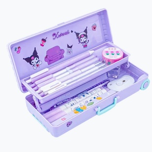 多功能文具盒女孩款2024小学生库洛米双层新款一年级笔盒高颜值大容量可爱卡通儿童幼儿园笔袋女童铅笔盒
