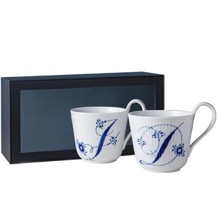 [新年礼物]RoyalCopenhagen皇家哥本哈根手绘字母情侣对杯马克杯