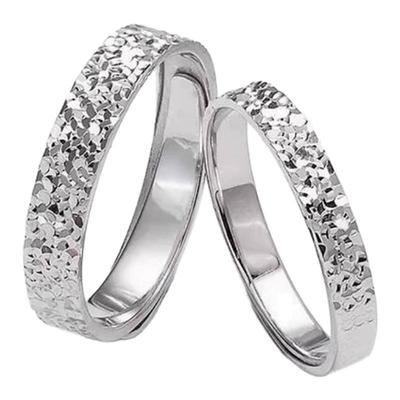 正品保障足银碎冰冰对戒