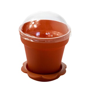 立健加厚盆栽花盆蛋糕杯刨冰慕斯木糠双皮奶冰淇淋布丁杯盖独立铲