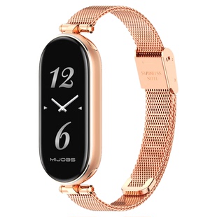 米布斯适用小米手环10/9表带8/7/6/5/4通用腕带女性手链设计NFC金属编织女生小手腕卡扣手表带小美人米兰尼斯