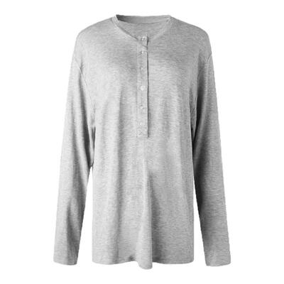 ourhour慵懒风亨利领宽松T恤