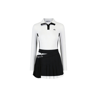 新款高尔夫女装春季polo衫防晒长袖上衣修身网球短裙速干运动套装