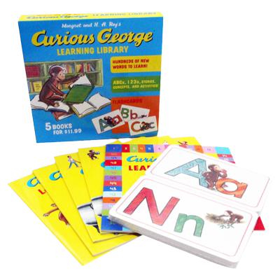 英文原版绘本Curious George Learning Library  好奇猴乔治 礼盒装5册26字母卡片 儿童启蒙故事书好奇的乔治