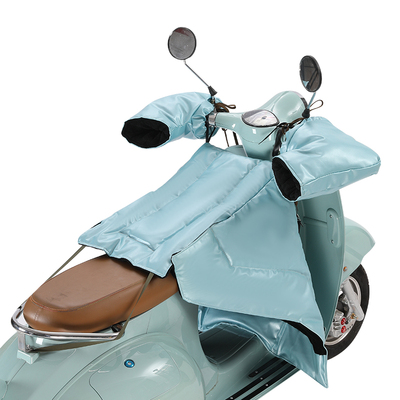 电动车挡风被冬季加绒PU皮分体