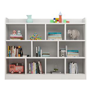 实木书架儿童落地书柜简约书柜学生教室矮柜置物架自由组合格子柜