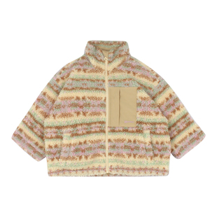 大耳象女童满图毛绒外套冬季新款宝儿休闲百搭保暖加厚防寒上衣