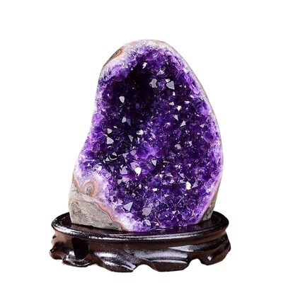 天然紫晶洞紫晶簇摆件风水石