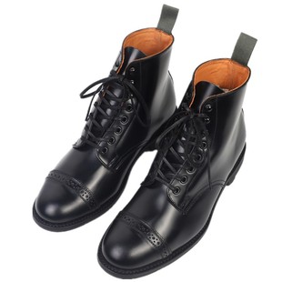 Sanders军事线伞兵靴复古亮面牛皮系带皮鞋男 2087 英国制造