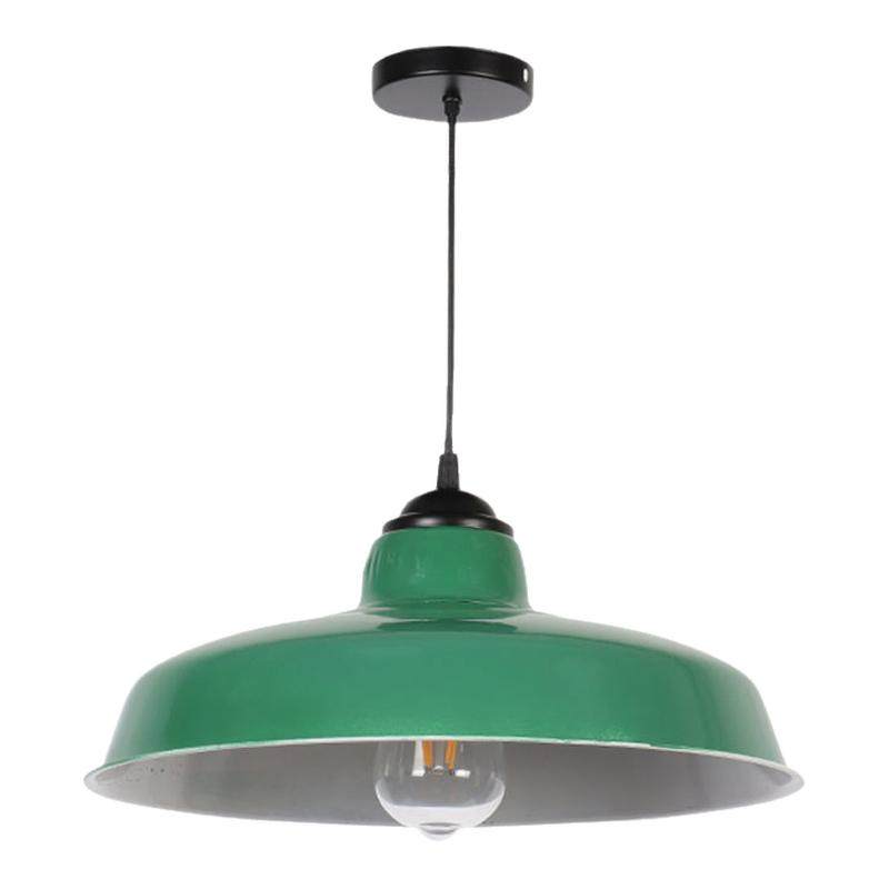 户外 防雨 LED复古仿搪瓷灯罩 工矿灯罩 马路弯灯军绿色吊灯厂房