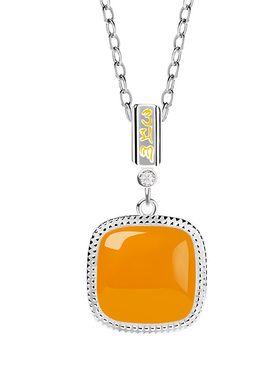 宫里上新天然小方糖蜜蜡吊坠