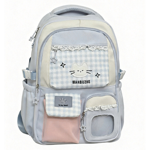 可爱少女学院风背包休闲百搭大容量双肩包初中女生高中学生书包女