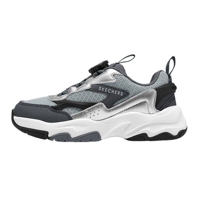 Skechers斯凯奇男童运动鞋校园休闲鞋旋钮扣防滑耐磨 405323L/SIL