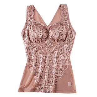 美蒂琦美背背心文胸一体式秋冬大码蕾丝塑身收腹无钢圈舒适女内衣