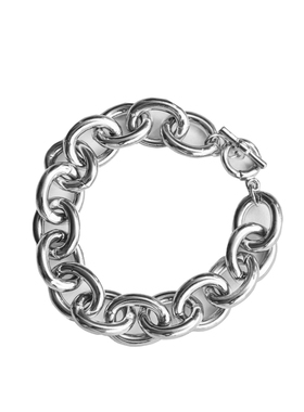 小众欧美风一字扣银色手环