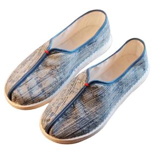 原创纯手工千层底布鞋女 男汉服搭配 条纹色织布国潮透气吸汗单鞋