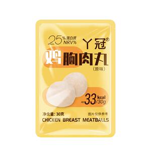 丫冠鸡胸肉丸健身低脂速食丸子*6袋