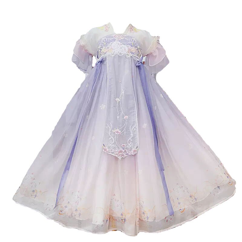 女童夏季汉服超仙古风短袖连衣裙