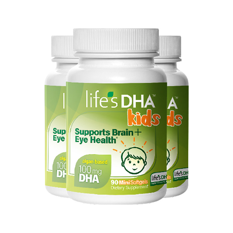 【DHA礼盒装】life'sDHA帝斯曼dha藻油婴幼儿童DHA婴童90粒*3瓶