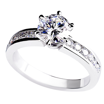 IGI培育钻石戒指18K金单排六爪女