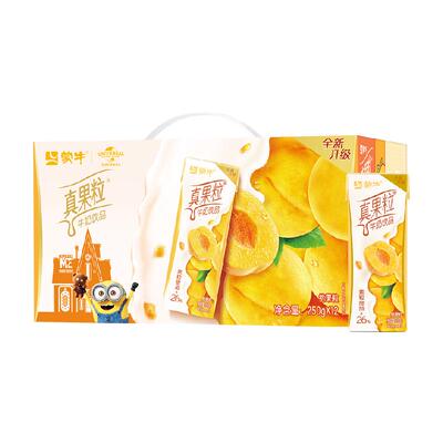 蒙牛真果粒黄桃果粒250g*12盒