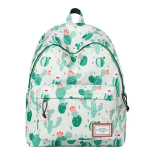 mrace双肩包女大学生防水书包高中生印花女包学院风电脑背包原创