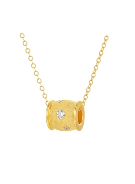 周六福项链女小金桶链坠S925银高级感轻奢小众送女友圣诞礼物