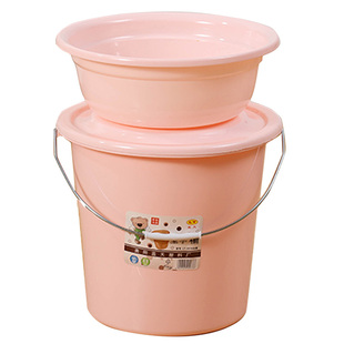 水桶家用大号带盖塑料脸盆学生宿舍用洗澡桶加厚耐用手提圆桶盆子