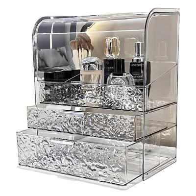 BSD水波纹透明化妆品收纳盒轻奢