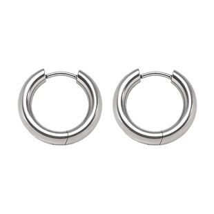 ASTM F136医用型钛合金耳环养耳洞防过敏耳饰女大素圈男耳圈加粗