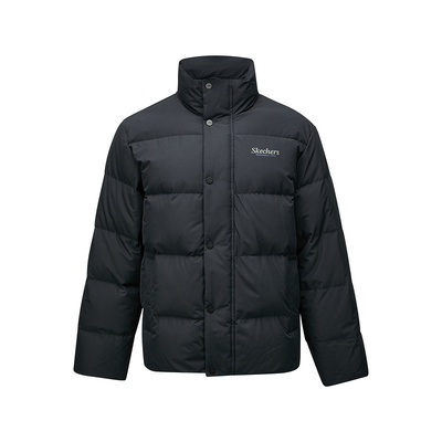 Skechers斯凯奇男女同款梭织短款保暖休闲羽绒外套 L424U296/0018